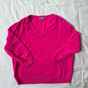 J Crew Cashmere Pink V-Neck Sweater